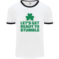 Get Ready to Stumble St. Patrick's Day Mens White Ringer T-Shirt White/Black