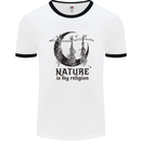 Nature Is My Religion Halloween Witch Mens White Ringer T-Shirt White/Black
