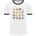 Mushroom Species Mens White Ringer T-Shirt White/Black