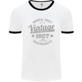 Vintage Year 66th Birthday 1957 Mens Ringer T-Shirt White/Black