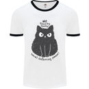 No Touchy Touchy Cat Mens White Ringer T-Shirt White/Black