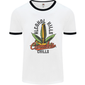 Alcohol Kills Cannabis Chills Weed Drugs Mens White Ringer T-Shirt White/Black