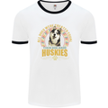 A Huskies Dog Mens Ringer T-Shirt White/Black