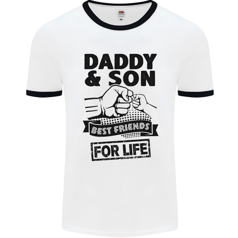 Daddy & Son Best Friends Father's Day Mens White Ringer T-Shirt White/Black