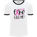 Breast Cancer Awareness Fake Boobs Mens Ringer T-Shirt White/Black