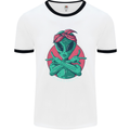 Funny Alien Gangster UFO 2Pac Rap Music Mens White Ringer T-Shirt White/Black
