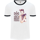 A Dog Is a Girl's Best Friend Chihuahua Mens White Ringer T-Shirt White/Black