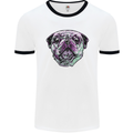 A Pug Face Dog Mens Ringer T-Shirt White/Black