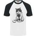 I Love Cats Cute Kitten Mens S/S Baseball T-Shirt White/Black