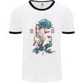 Chinese Zodiac Shengxiao Year of the Horse Mens White Ringer T-Shirt White/Black