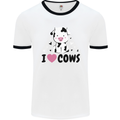 I Love Cows Mens White Ringer T-Shirt White/Black