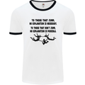 Skydiving No Explanation Freefall Paras Mens White Ringer T-Shirt White/Black