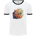 Tumpet Player Jazz Mens White Ringer T-Shirt White/Black