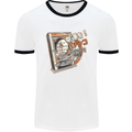 Pachinko Machine Arcade Game Pinball Mens White Ringer T-Shirt White/Black
