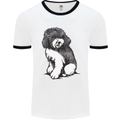 Harlequin Poodle Sketch Mens White Ringer T-Shirt White/Black