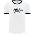 FSM Church Flying Spagetti Monster Atheist Mens White Ringer T-Shirt White/Black