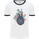 Peace Grenade Anti-War Pacifist World Hippy Mens White Ringer T-Shirt White/Black