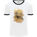 Kitesurfing Spray and Pray Mens Ringer T-Shirt White/Black