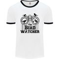 The Bird Watcher Watching Funny Mens Ringer T-Shirt White/Black