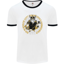 A Viking Man Mens White Ringer T-Shirt White/Black