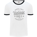 Vintage Year 72nd Birthday 1951 Mens Ringer T-Shirt White/Black