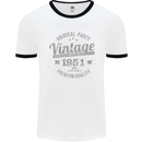 Vintage Year 72nd Birthday 1951 Mens Ringer T-Shirt White/Black
