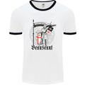 Knights Templar St Georges Day Beauseant Mens White Ringer T-Shirt White/Black