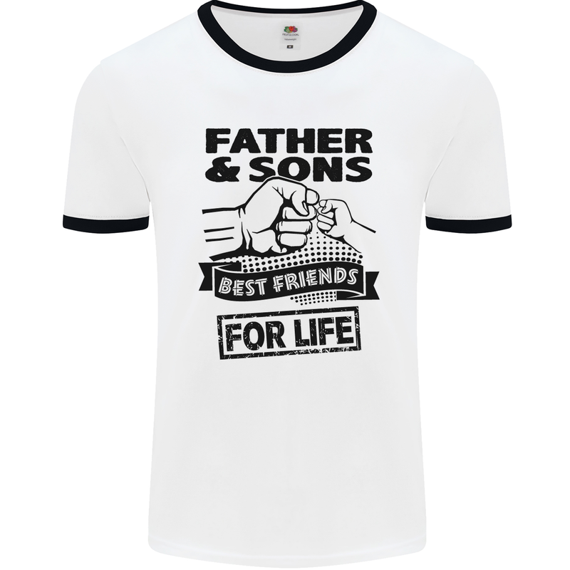 Father & Sons Best Friends for Life Mens White Ringer T-Shirt White/Black