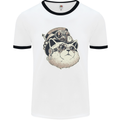 Steampunk Cat Mens White Ringer T-Shirt White/Black