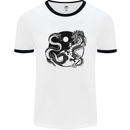 Yin Yang Dragons Japan Japanese Mens White Ringer T-Shirt White/Black