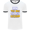 Dad the Man the Myth the Legend Fathers Day Mens White Ringer T-Shirt White/Black