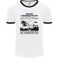 An Old Man That Scuba Dives Diver Dive Mens White Ringer T-Shirt White/Black