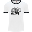 Bear Tree Animal Ecology Mens White Ringer T-Shirt White/Black