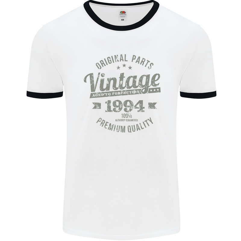 Vintage Year 29th Birthday 1994 Mens Ringer T-Shirt White/Black