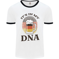 German Beer It's in My DNA Funny Germany Mens White Ringer T-Shirt White/Black