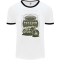 Custom Motorcycles Choppers Biker Motorbike Mens White Ringer T-Shirt White/Black