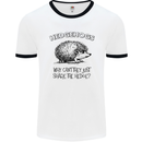 Hedgehogs Just Share the Hedge Funny Mens White Ringer T-Shirt White/Black
