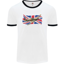 Hawker Hurricane with the Union Jack Mens White Ringer T-Shirt White/Black