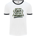 Don't Make Sh!t With Your Drummer Mens White Ringer T-Shirt White/Black