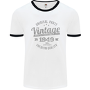 Vintage Year 74th Birthday 1949 Mens Ringer T-Shirt White/Black
