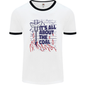 Its All About the Coal Funny BBQ Grill Mens White Ringer T-Shirt White/Black