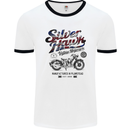 Silver Hawk Vintage Motorcycle Union Jack Mens White Ringer T-Shirt White/Black
