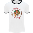 Sloth Eat Sleep & Be Merry Funny Christmas Mens White Ringer T-Shirt White/Black
