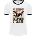 Novice Cyclists Funny Bicycle Cycling Mens Ringer T-Shirt White/Black