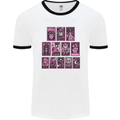 Tarot Cards Fortune Teller Skulls Mens White Ringer T-Shirt White/Black