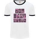 Tarot Cards Fortune Teller Skulls Mens White Ringer T-Shirt White/Black