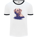 Golden Retriever Mountains Mens White Ringer T-Shirt White/Black