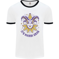 Its Mardi Gras Mens White Ringer T-Shirt White/Black