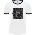 In Music We Trust Punk Rock Skull Mens Ringer T-Shirt White/Black