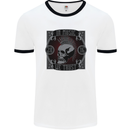 In Music We Trust Punk Rock Skull Mens Ringer T-Shirt White/Black